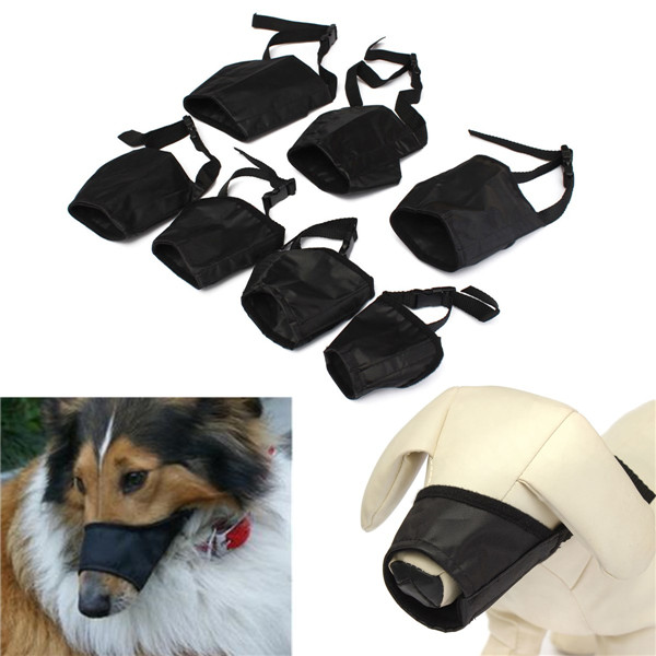 7 sizes no bark bitting adjustable nylon dog pet safety mouth cover muzzle anti bite chew black
