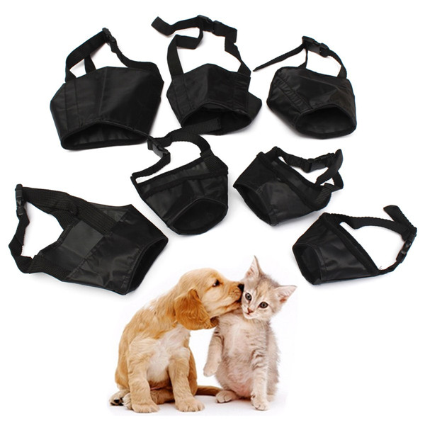 7 sizes no bark bitting adjustable nylon dog pet safety mouth cover muzzle anti bite chew black