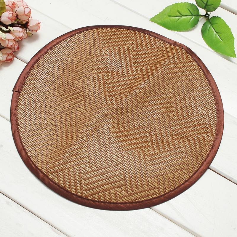 beautiful design pet dog cat summer cooling bed straw tatami bamboo cozy sleep pad mat round
