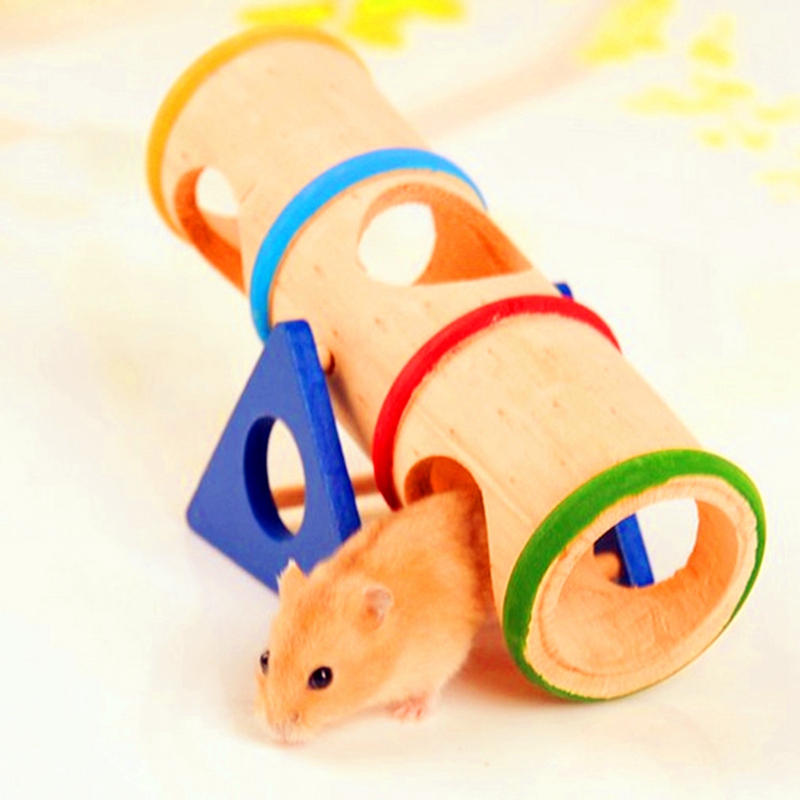best promotion modern style natural wooden colorful seesaw cage house hide toy hamster seesaw for hamster