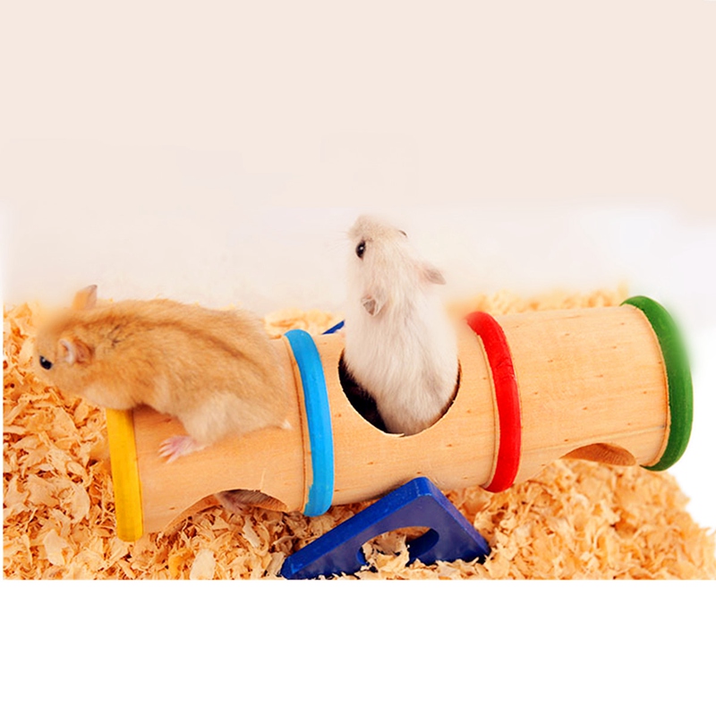 best promotion modern style natural wooden colorful seesaw cage house hide toy hamster seesaw for hamster