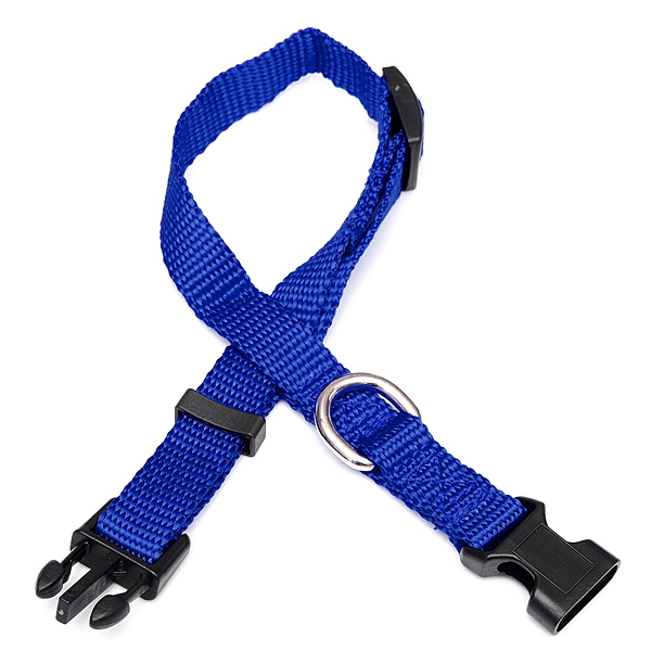 !!!blue m adjustable soft nylon pet puppy dog collar with buckle for lead leash best promotion