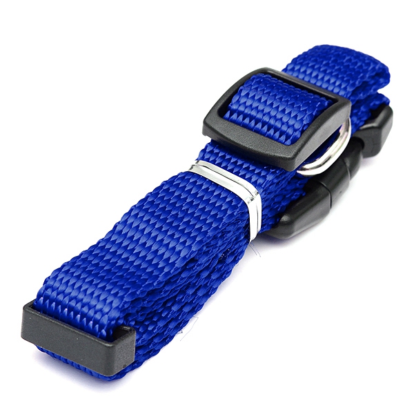 !!!blue m adjustable soft nylon pet puppy dog collar with buckle for lead leash best promotion