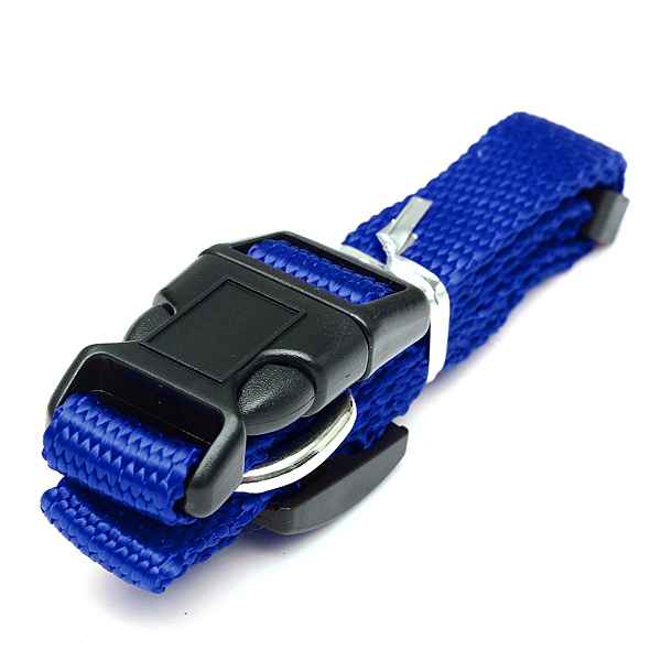!!!blue m adjustable soft nylon pet puppy dog collar with buckle for lead leash best promotion