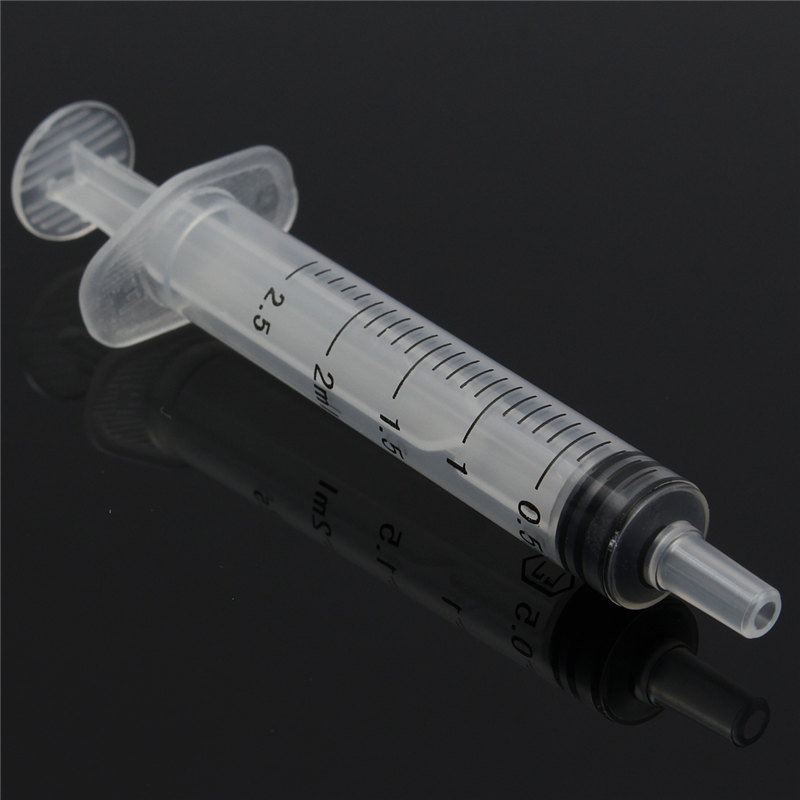 brand new 2.5ml 11.5cm plastic disposable injector syringe for measuring nutrient pet feeder tool no needles