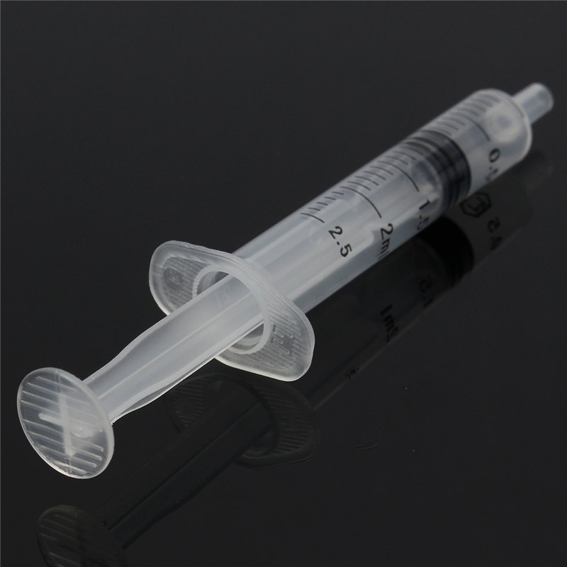 brand new 2.5ml 11.5cm plastic disposable injector syringe for measuring nutrient pet feeder tool no needles