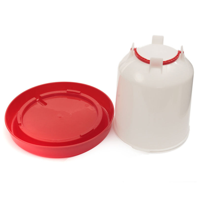 brand new 26x20.5x30.5cm 6 liter white+red plastic chicken chicks hen poultry drinker waterer with handle