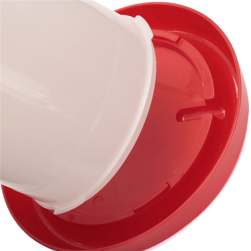 brand new 26x20.5x30.5cm 6 liter white+red plastic chicken chicks hen poultry drinker waterer with handle