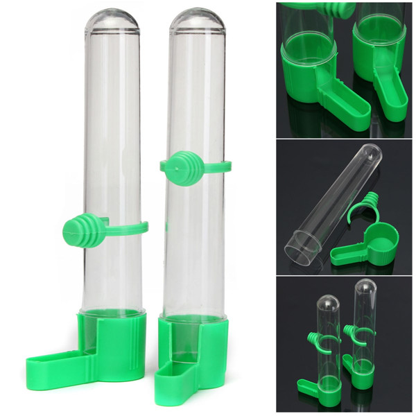 brand new 2x bird drinker food feeder waterer with clip for aviary budgie lovebirds canary