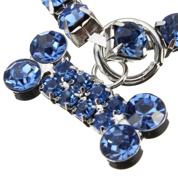brand new crystal diamante bone rhinestone pendant pet necklace collar dog jewelry