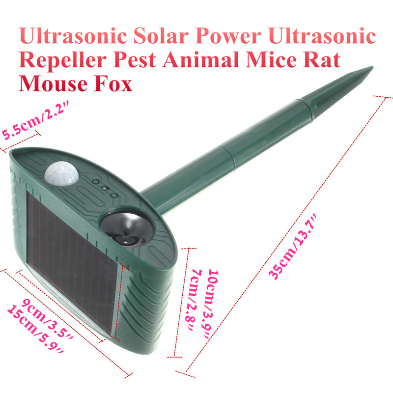 brand new ltrasonic solar power eco-friendly outdoor garden ultrasonic repeller motion pest animal mice rat mouse fox control