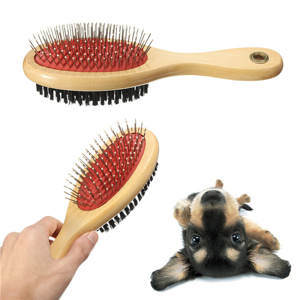 brand new pet animal for cat dog puppy wooden grooming brush bristle pins double sided comb brand new pet animal for cat dog puppy wooden grooming brush bristle pins double sided comb