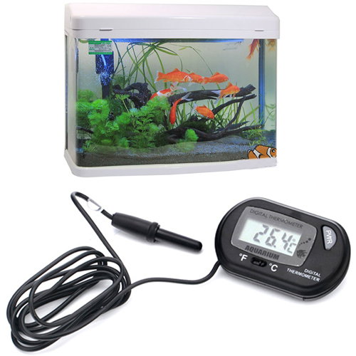 excellent quality digital lcd fish tank aquarium marine water terrarium thermometer temperature sensor wired black household
