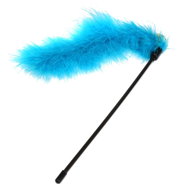 new funny kitten pet teaser turkey feather interactive fun toy wire chaser wand for cat