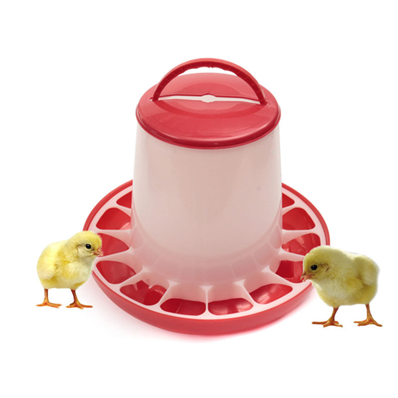 plastic 27.5x16x31.5cm 6kg red chicken feeder baby chicken chicks hen poultry feeder lid handle
