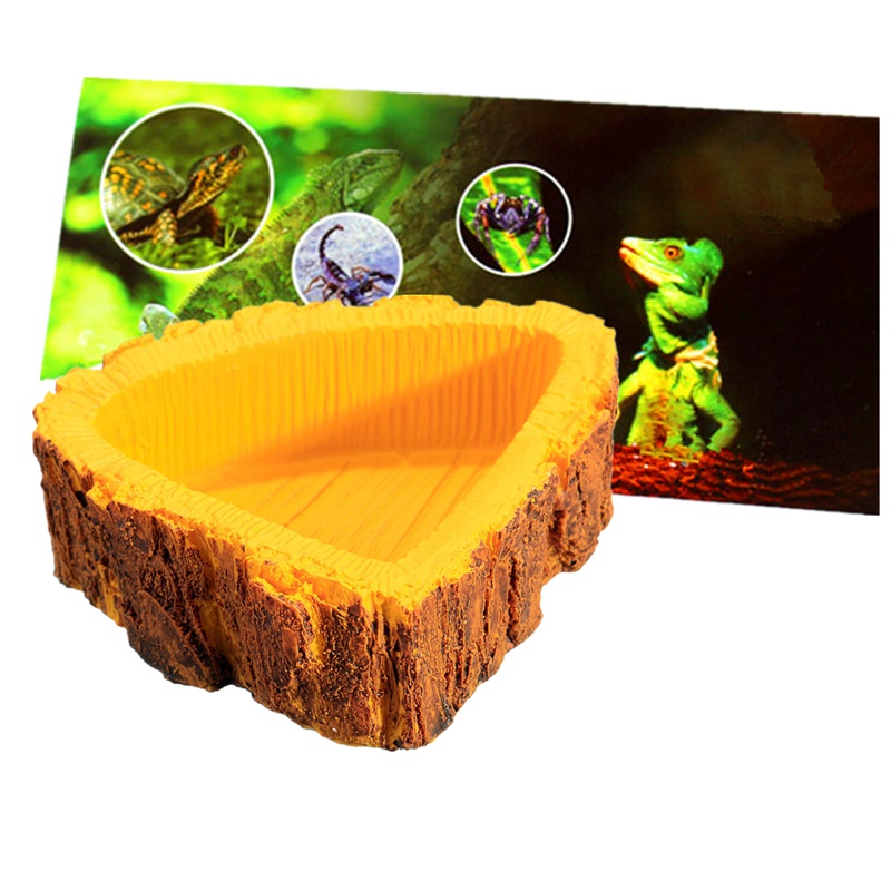 portable food grade abs plastic reptile tortoise water dish food bowl toy for amphibians gecko snakes lizard 80*65*28mm