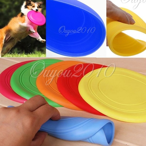 the best soft flying flexible disc tooth resistant outdoor large dog puppy pets training fetch toy silicone dog frisbee