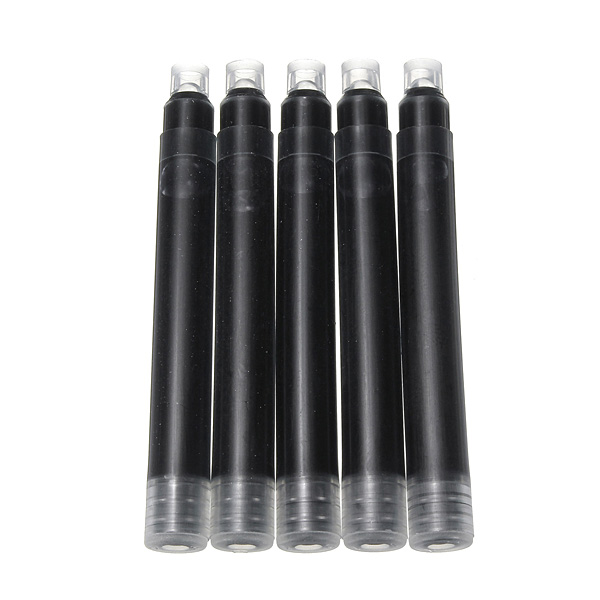 brand new and hign quality 5 pcs disposable black fountain pen ink cartridge refills daily writing home school