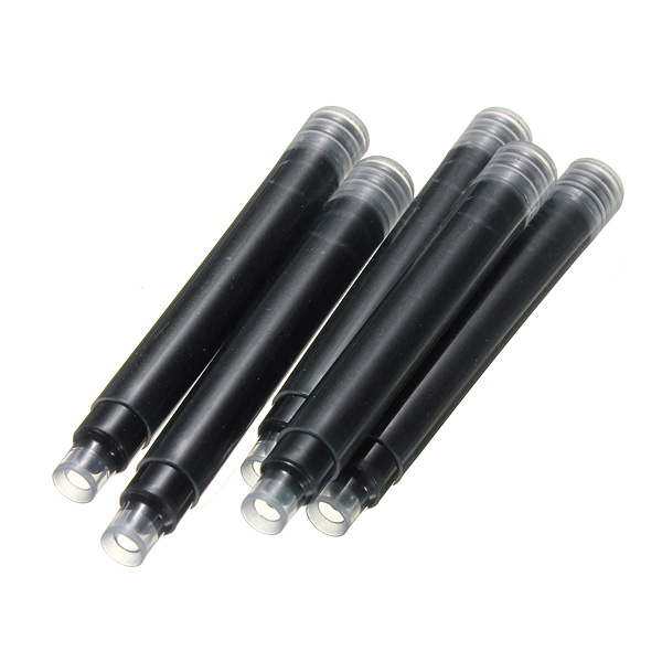 brand new and hign quality 5 pcs disposable black fountain pen ink cartridge refills daily writing home school