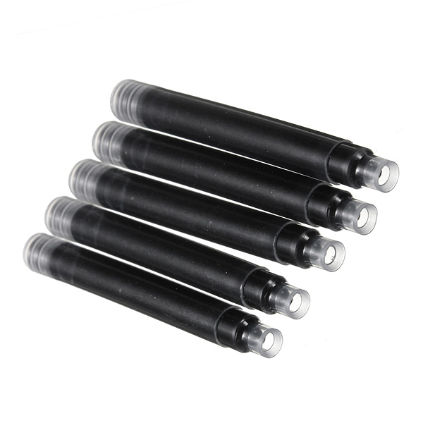 brand new and hign quality 5 pcs disposable black fountain pen ink cartridge refills daily writing home school