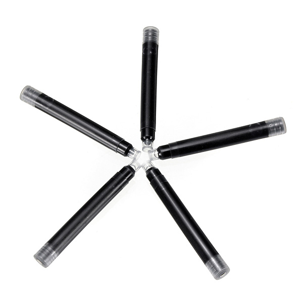 brand new and hign quality 5 pcs disposable black fountain pen ink cartridge refills daily writing home school