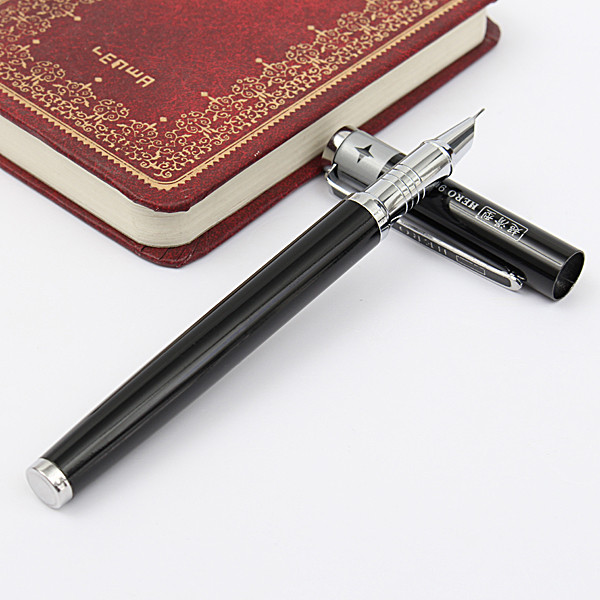 popular 0.38mm black fountain pen advanced liquid ink system and unique nib guarantee smooth and fluent writing