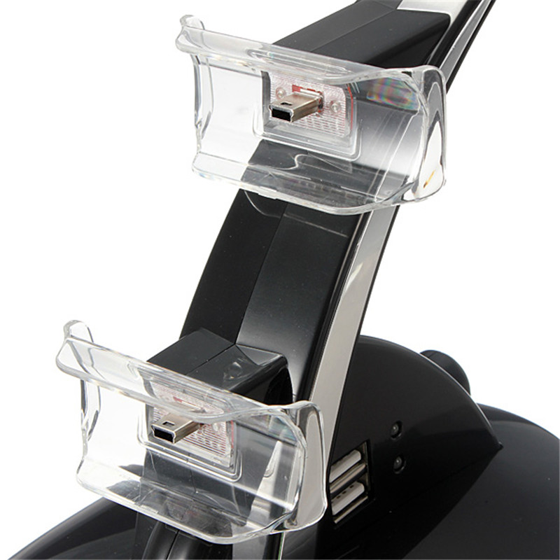 2015 black quick dual charger charging dock stand + usb cable for sony for playstation 3 for ps3 controller console