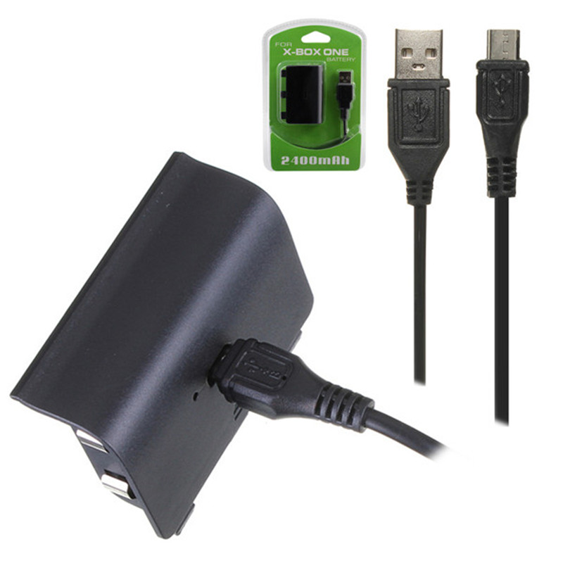 best 2400mah rechargeable replacement backup battery pack with usb charging cable for xbox one controller