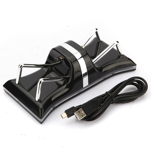 selling the newest dual blue light usb charger charging dock station stand for sony for playstation 3 controller + usb cable