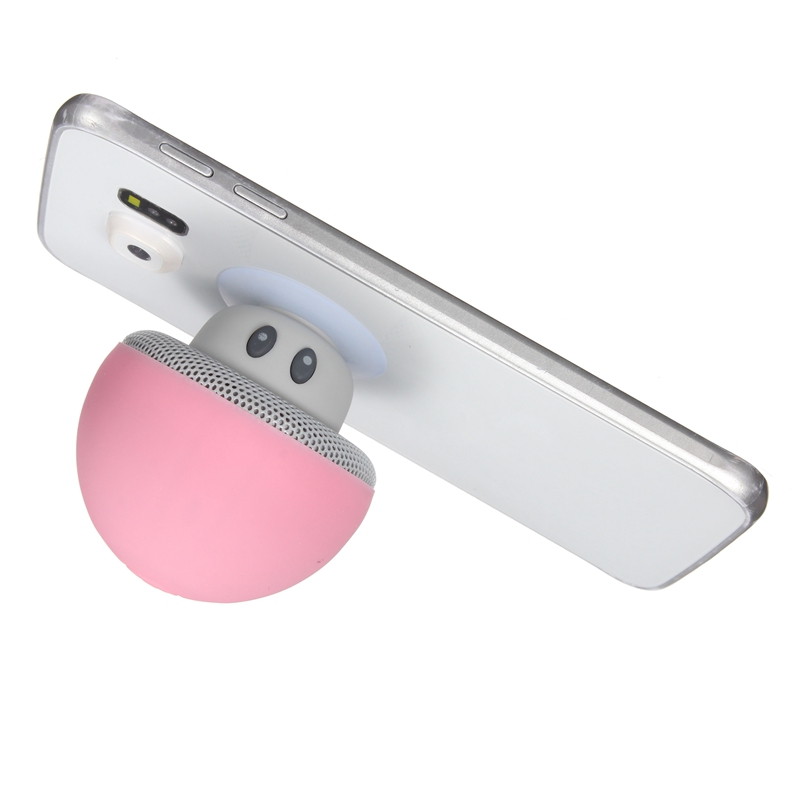 cute mini portable mushroom bluetooth v3.0 speaker hands with mic suction cup stereo subwoofer bluetooth speaker