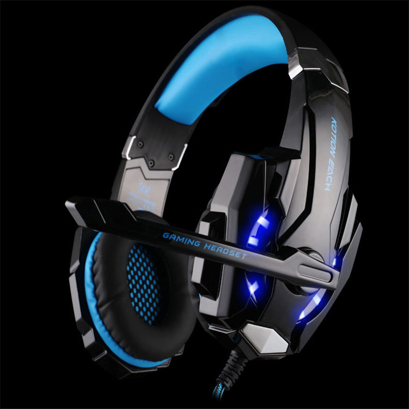 kotion each g9000 3.5mm game gaming headphone headset earphone headband with microphone led light for ps4 laptop mobile phone