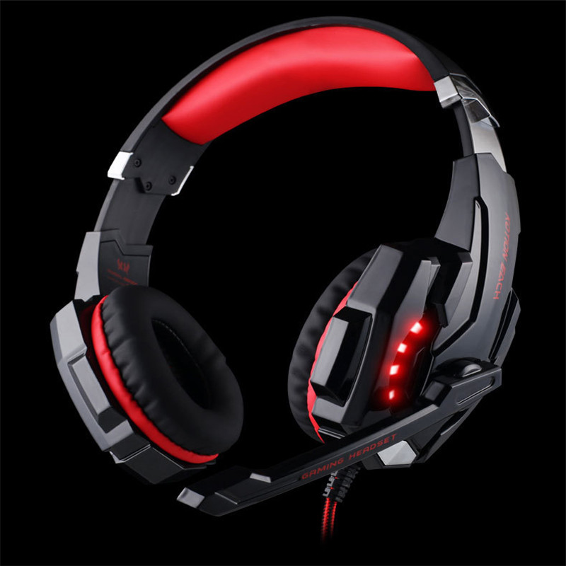 kotion each g9000 3.5mm game gaming headphone headset earphone headband with microphone led light for ps4 laptop mobile phone