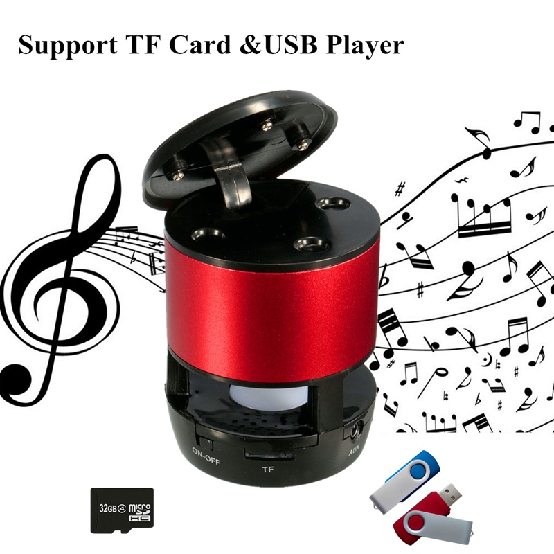 mini micro-suction holder led wireless bluetooth super bass fm tf usb speaker