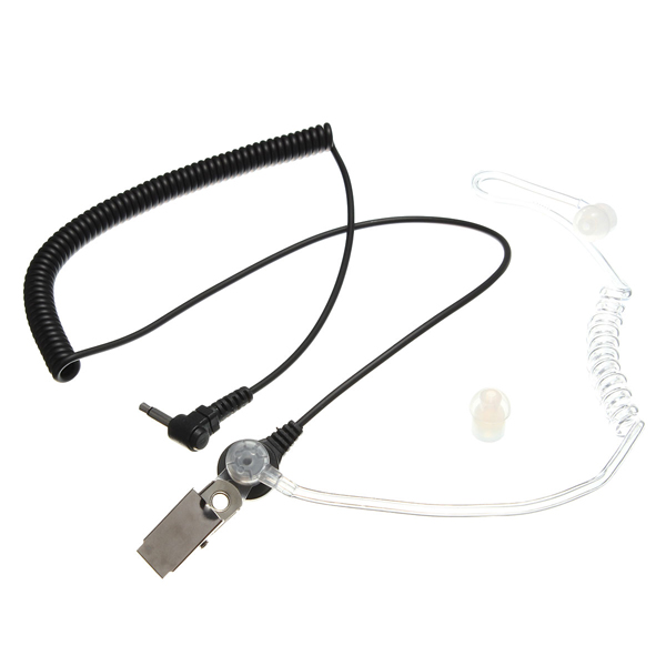 new 3.5mm listen receive acoustic tube covert earpiece headset 1 pin long coiled cord for icom for motorola pr1500 radio