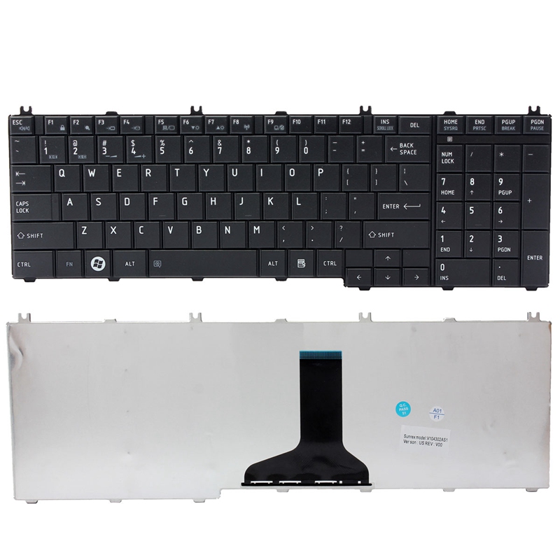 new us pc notebook laptop replacement keyboard for satellite +pro c650 c655 laptop