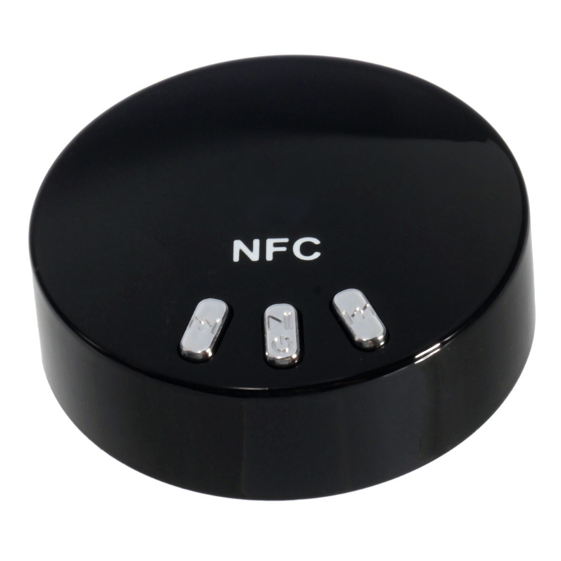 wireless nfc bluetooth 4.0 audio stereo music receiver 3.5mm car aux adapter bluetooth music receiver black color