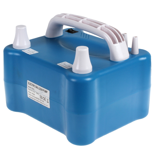 blue electric balloon inflator pump portable household inflatable balloon pump air blower with two nozzles