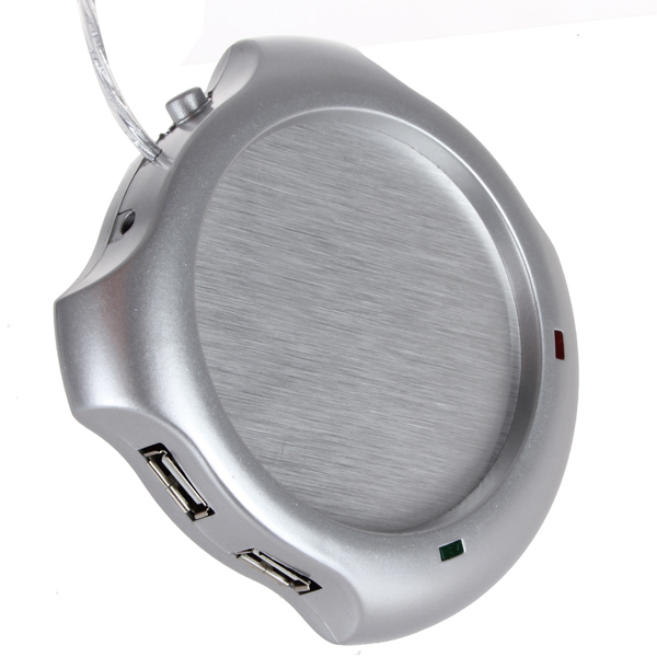 mini portable electric usb cup warmer coffee tea cup warmer heater pad office & 4 ports usb hub
