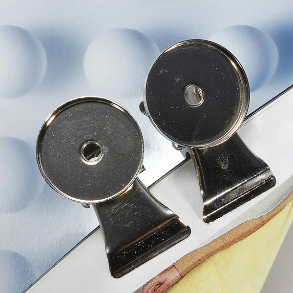 10pcs/lot strong magnetic metal non-slip spring memo note message clips iron magnet clamp