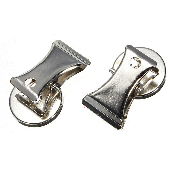 10pcs/lot strong magnetic metal non-slip spring memo note message clips iron magnet clamp