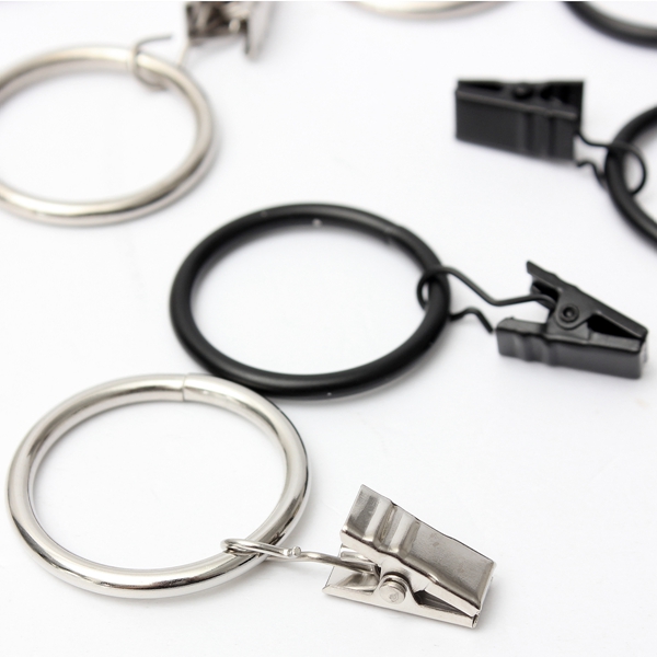 10pcs stainless steel window curtain drapery clothes metal clips with rings hook durable
