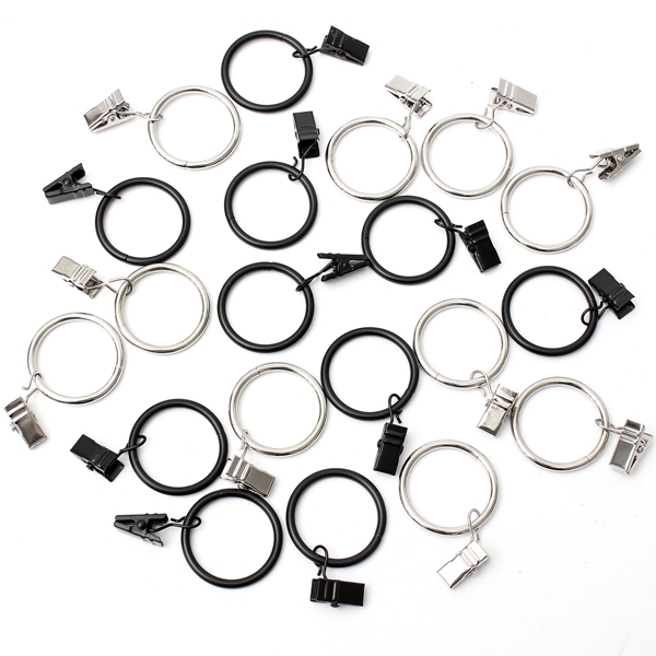 10pcs stainless steel window curtain drapery clothes metal clips with rings hook durable