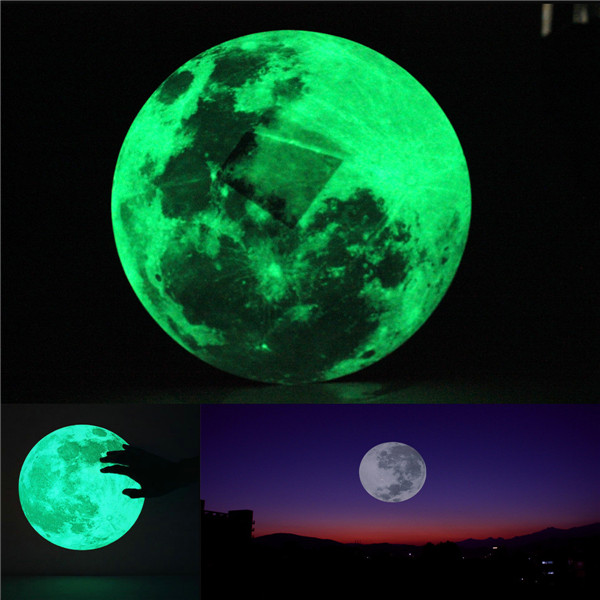 1pc good removable glow in the dark luminous moon wall window sticker dia 30cm 1pc good removable glow in the dark luminous moon wall window sticker dia 30cm