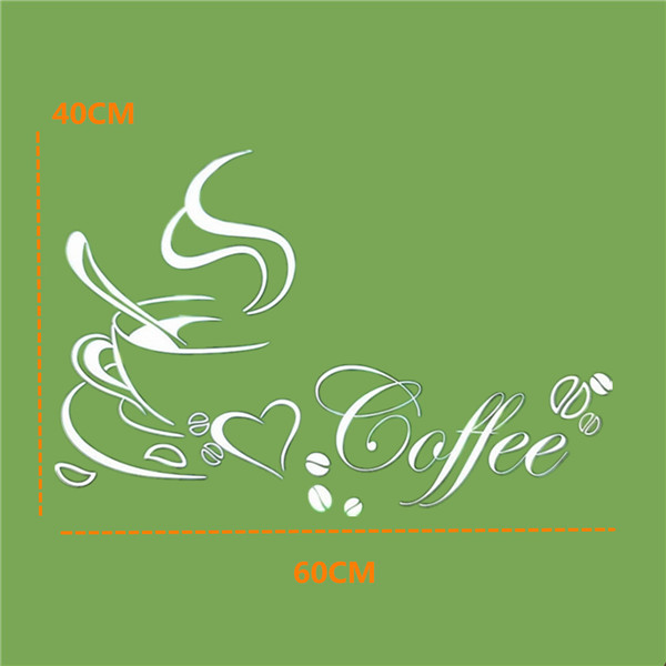 1pc removable white kitchen decor coffee cup home decals vinyl art wall sticker