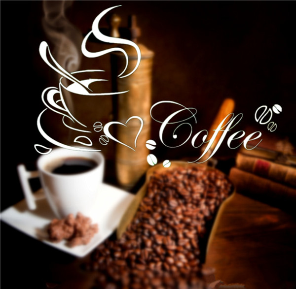 1pc removable white kitchen decor coffee cup home decals vinyl art wall sticker