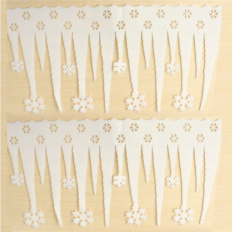2 pcs white foam snowflake ice strips christmas xmas party wall window home decorations ornament decor 68.5x36x0.5cm