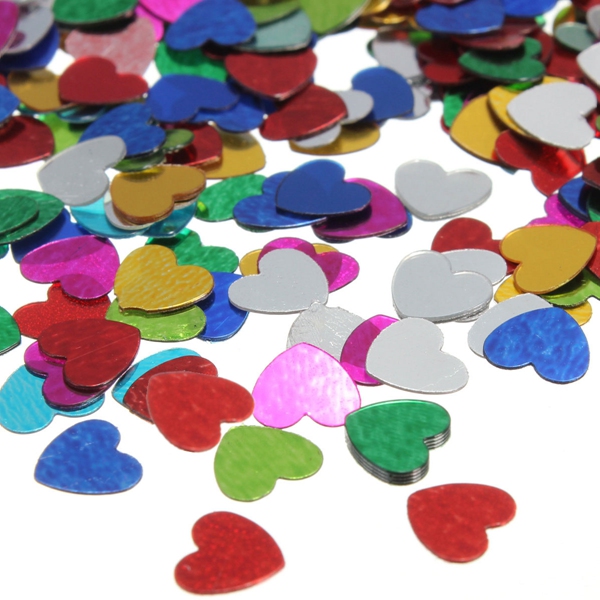 200 pcs/ pack multi-color romance sparkle love heart wedding party confetti table decoration decorative supplies