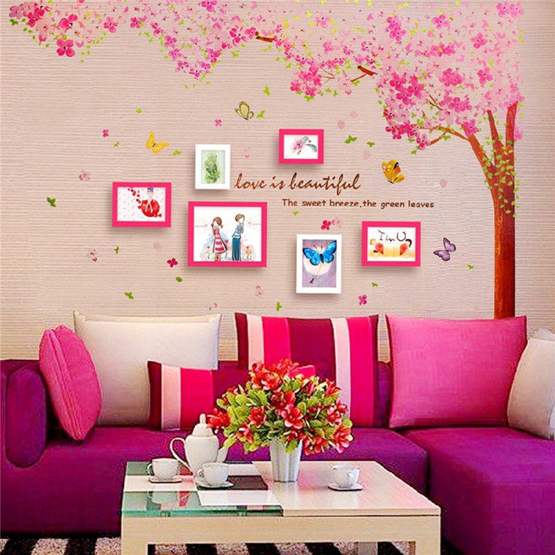 2015 diy two wall sticker decal decoration fashion wall decals sticker art mural home decal decor paper 60x90cm