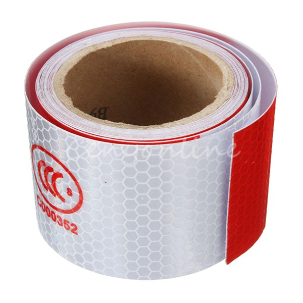 2015 new arrival 2inchx10inch for 3m white red reflective safety warning conspicuity tape film sticker