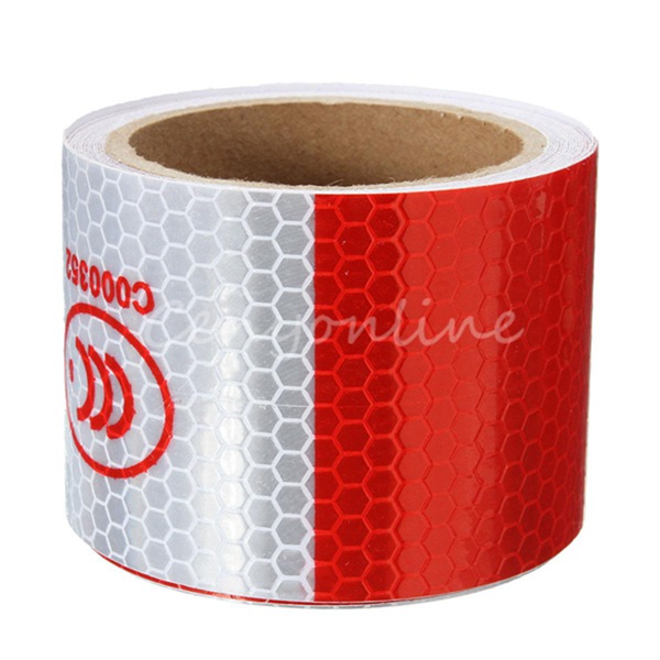2015 new arrival 2inchx10inch for 3m white red reflective safety warning conspicuity tape film sticker